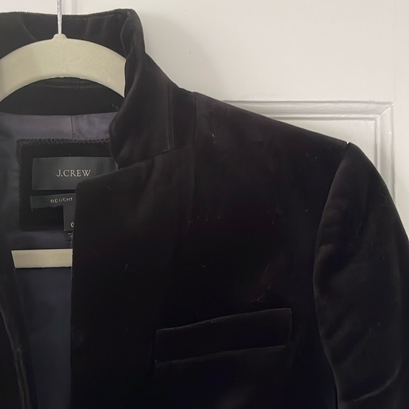 J. Crew Women’s 0P Black Velvet Blazer Single Front Button Lined - Picture 3 of 14